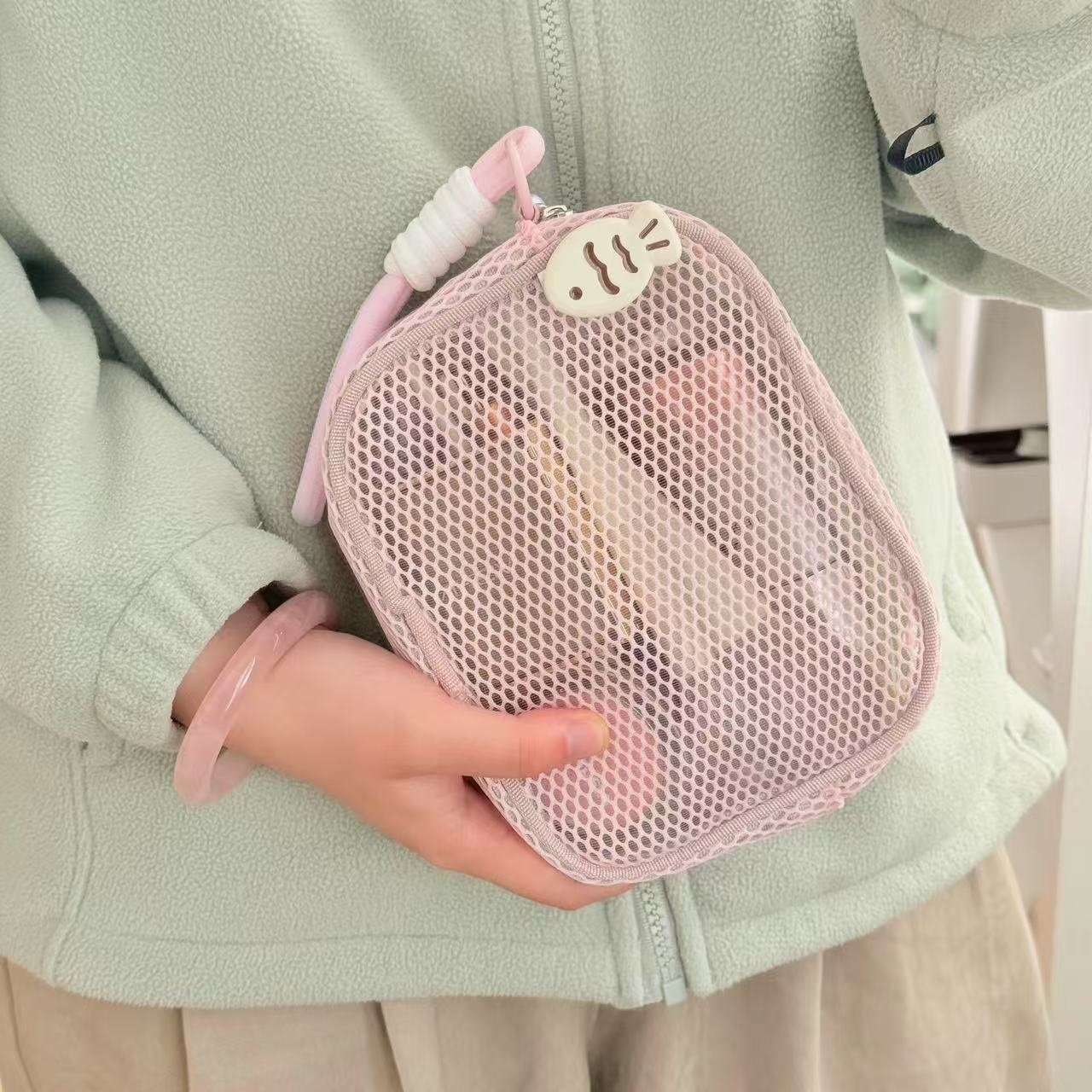 跨境豆腐块网纱化妆包高颜值多巴胺珍珠拉链大容量旅游便携洗漱包,收纳整理,化妆箱/盒,淘宝优惠券,粉丝福利购,淘宝优惠卷