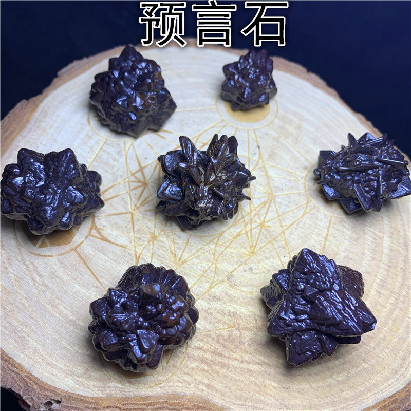 天然埃及黑金刚预言石原石 水晶矿物标本