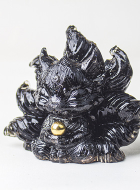 跨境天然水晶碎石滴胶九尾狐原创