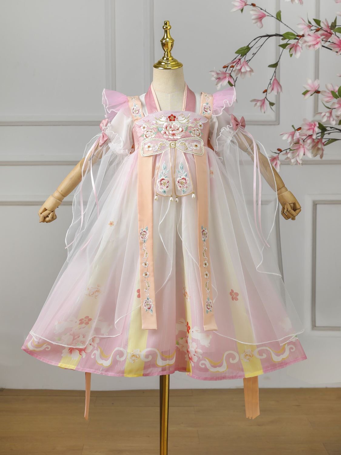 汉服女童2026新款中国风公主裙古风刺绣日常款襦裙春夏秋款汉服