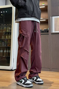 春季美式直筒大口袋工装冲锋裤男高街运动裤潮k1001 p45图片