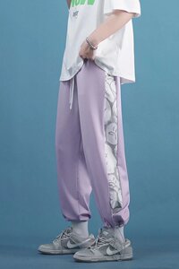 休闲裤男2023夏冰丝薄款韩版宽松运动裤抽绳中性束脚裤k505 p25图片