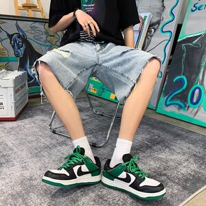 毛边破洞牛仔短裤男夏季直筒五分裤子ins潮牌休闲大裤衩dk401 p45图片