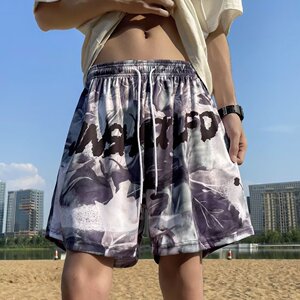 沙滩短裤2024夏季男休闲五分裤宽松型花裤衩dk5530 p20图片