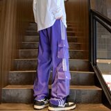 秋季工装裤男美式高街复古潮宽松阔腿休闲束脚长裤k520p45，男装休闲裤，星座204-6