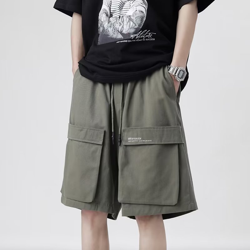 2024夏季宽松型休闲工装短裤慵懒男潮流五分裤潮dk38p35,男装休闲裤,星座204-6