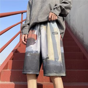 2024夏季韩版百搭宽松五分裤个性花色休闲短裤男dk32 p25图片
