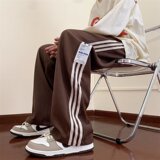 休闲裤男2023秋季薄款三杆运动裤宽松直筒阔腿复古西裤k566p40，男装休闲裤，星座204-6