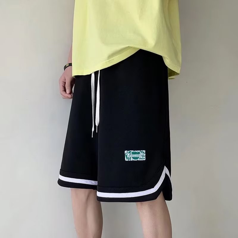 夏季运动短裤宽松五分裤休闲裤纯色潮印花男直筒短裤dk103 p25图片