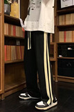 双杠休闲裤嘻哈百搭卫裤阔脚直筒加绒男宽松运动长裤hk722p45，男装休闲裤，星座204-6