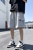 2024夏季侧边大口袋五分裤宽松工装休闲短直筒运动裤潮dk248p35，男装休闲裤，星座204-6