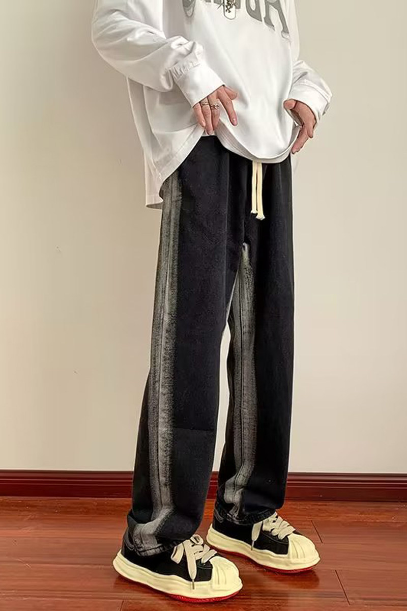 2023美式高街牛仔裤男潮牌宽松做旧水洗复古扎染直筒裤nk5096p50,男装牛仔裤,星座204-6