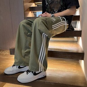 工装裤男2024春季韩版侧边拉条休闲裤直筒宽松束脚裤k073 p40图片