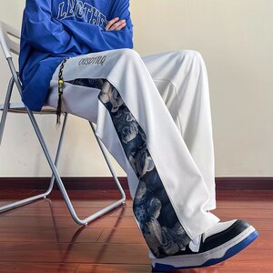 直筒垂感刺绣卫裤男潮牌休闲裤大码秋季男裤运动裤k078p35