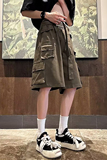 日系复古多口袋工装短裤男夏季宽松休闲裤五分中裤dk2219p45，男装休闲裤，星座204-6