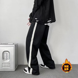 冬季加绒加厚直筒宽松运动裤男运动裤保暖休闲裤潮hk246p45，男装休闲裤，星座204-6