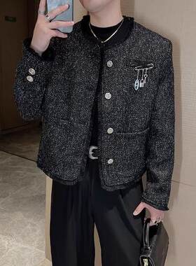 秋季小香风休闲西服男女港风潮牌圆领外套上衣ny25 p70