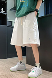 2024夏季纯色直筒男气质五分裤宽松型休闲短裤dk73p30，男装休闲裤，星座204-6