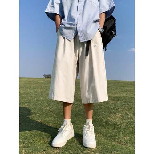 网图春季高品休闲短裤男韩版潮流百搭宽松直筒六分裤dk145 p28