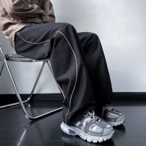美式复古撞色拼接速干运动裤秋季潮牌宽松阔腿休闲裤k400 p40图片