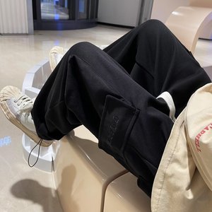 2024春夏韩版宽松休闲裤潮运动裤纯色束脚工装裤男潮k60 p45图片