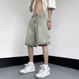 2023夏季设计感小众拉链短裤男直筒运动牛仔五分裤潮dk09p40，男装牛仔裤，星座204-6
