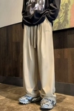 美式复古直筒运动裤男女韩版宽松休闲拖地阔腿裤k941p30，男装休闲裤，星座204-6