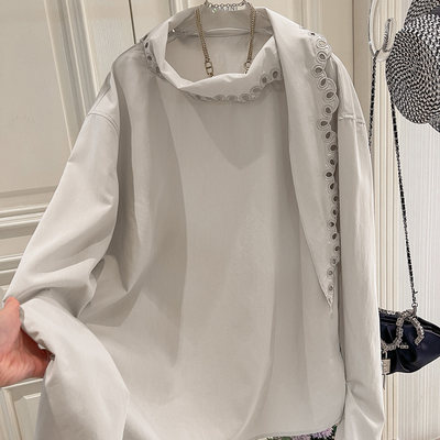 高级感法式小众设计中长款衬衫