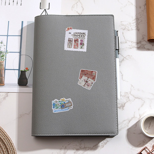 高颜值皮面定页手帐本hobo书封套a5a6多功能手账网格空白笔记事本