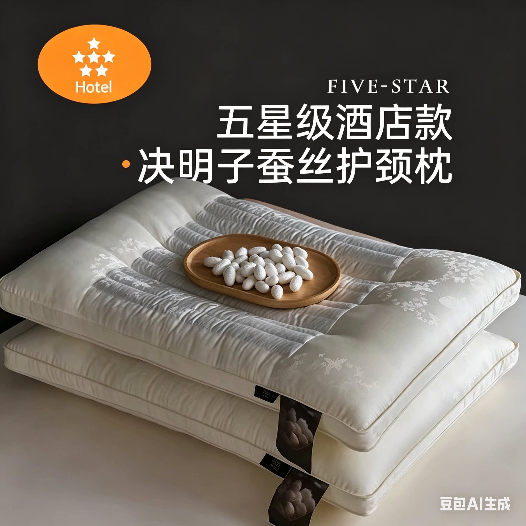 护颈锥决明子蚕丝硬枕头枕芯图片