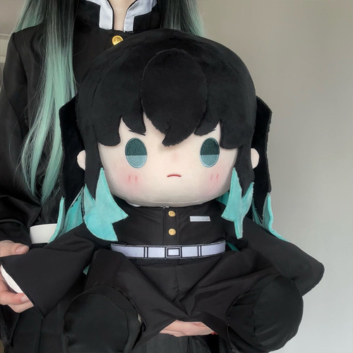 【布丁团】同人鬼灭周边时透无一郎坐姿霞柱棉花娃娃礼物高约40cm