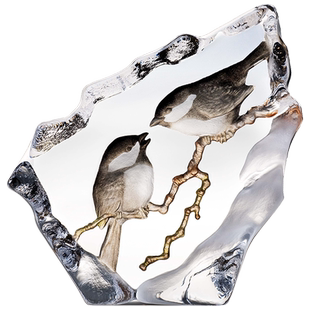 瑞典Maleras爱情鸟艺术摆件结婚纪念情侣礼物北欧客厅雕刻装饰品