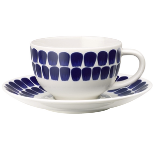 芬兰Arabia24h小时Tuokio咖啡杯碟套装 北欧复古蓝水杯冷饮杯