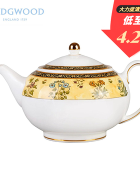 【大力度清库存】Wedgwood威基伍德India印度之花骨瓷茶壶/咖啡壶