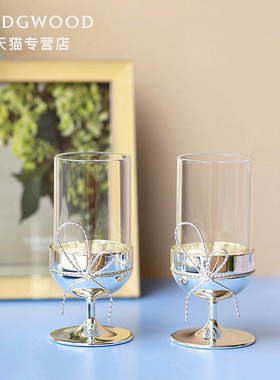 Wedgwood Vera Wang王薇薇蝴蝶结烛台配蜡烛 爱之结餐烛2只结婚礼