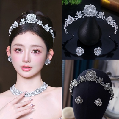 新娘皇冠头饰韩式简约水晶王冠