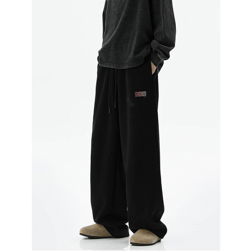 美式复古高街宽松运动休闲裤2025春秋街头直筒裤垂感cleanfit卫裤