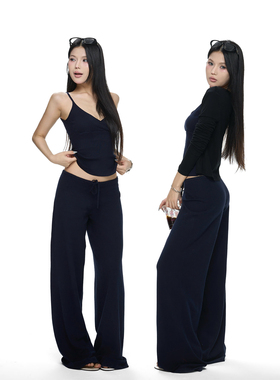 【吉月月】藏青色针织背心+针织长裤