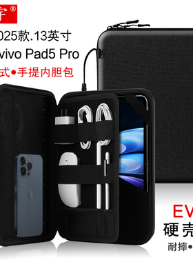 适用vivo Pad 5 Pro内胆包13英寸收纳包vivopad3pro平板电脑包iQOO Pad2 pro防摔硬壳包PA2537键盘配件手提包