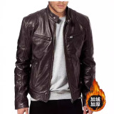 外贸冬季商务绅士加绒加厚PU皮衣立领修身皮外套JRPY31P60，男装皮衣，星座1217-1