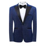 男士歌手闪亮修身正装西服外套婚礼演出主持礼服伴郎西装X55P100，男装西服套装，星座1217-1