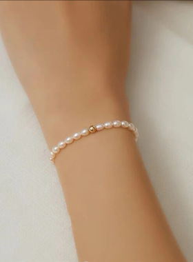 复古简约天然淡水珍珠气质手链时尚轻奢高级设计复古简约小众手链