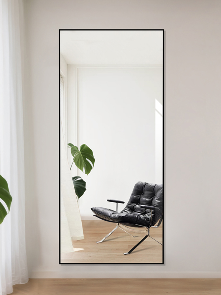 伯仑 极简穿衣镜铝合金框服装店防爆全身镜家用落地试衣镜子挂墙