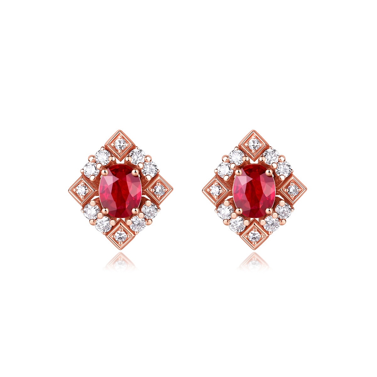 Yngel/蜜安琪天然红宝石耳钉18k镶天然钻石耳钉彩色宝石耳环定制,珠宝/钻石/翡翠,耳饰,淘宝优惠券,粉丝福利购,淘宝优惠卷