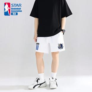 独行侠欧文篮球训练儿童短裤美式复古短裤纯棉宽松透气童装裤子