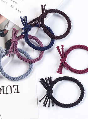 韩国发饰手工打结头花甜美发圈基础发绳拼色头绳橡皮筋绑头发饰品
