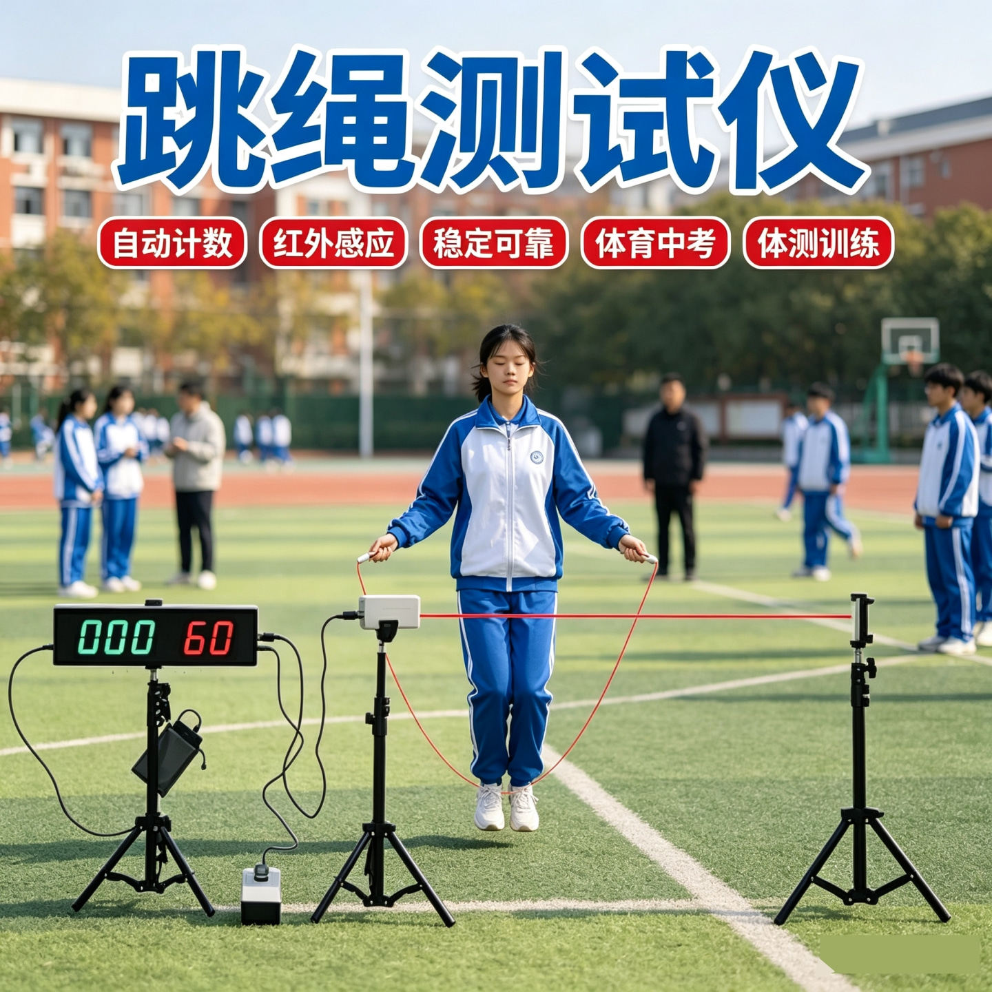 杰昌体育中考跳绳测试仪智能计时