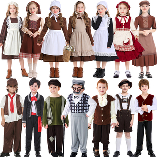 卖火柴的小女孩服装话剧表演服安徒生童话中世纪小红帽平民服演出