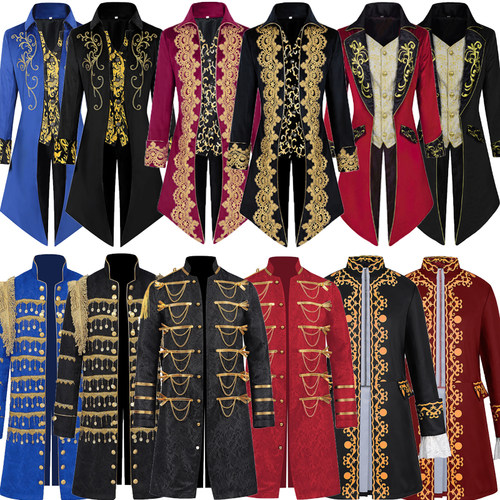 欧式欧洲宫廷贵族王子中世纪复古男士衣服礼服公爵马戏团燕尾服装