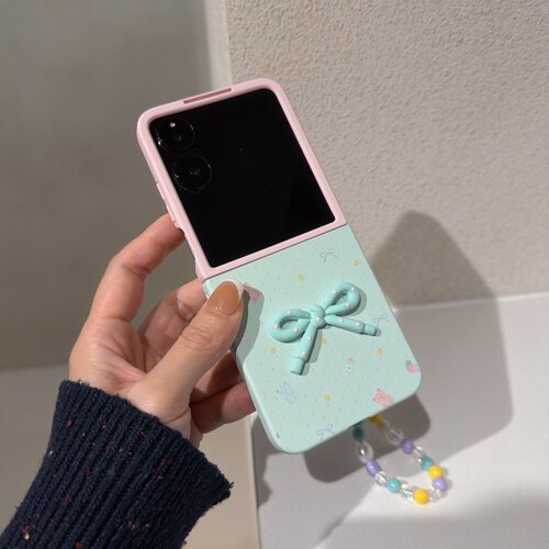 绿蝴蝶结折叠屏手机壳